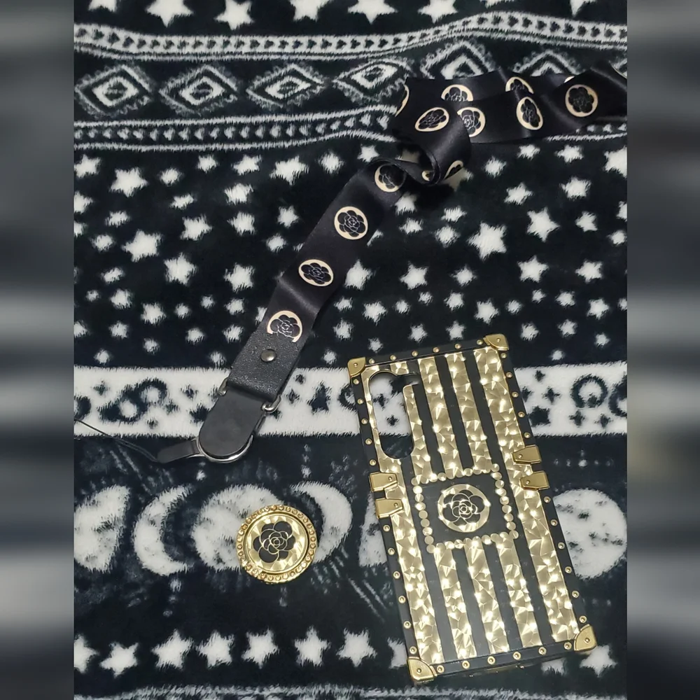 Samsung S23 Designer Phone Case with Strap and Pop Ring